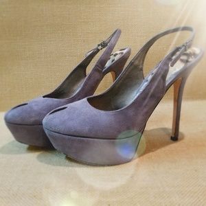 Sam Edelman Suede Grey Heels  